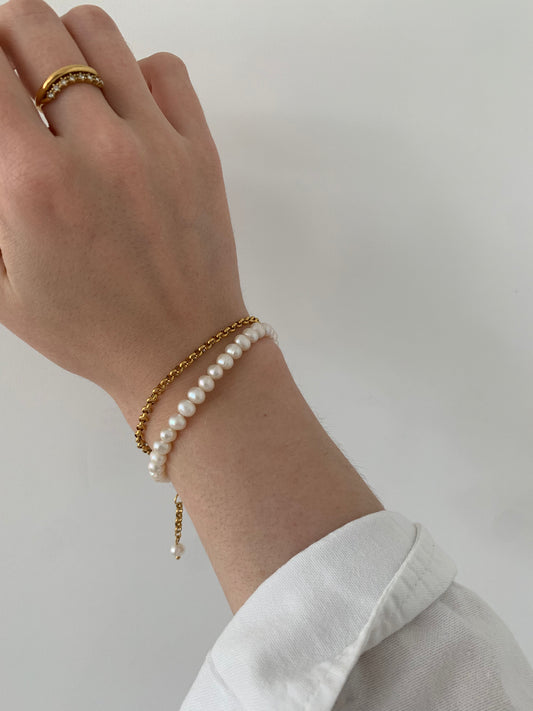 CARA Perlenarmband - Gold